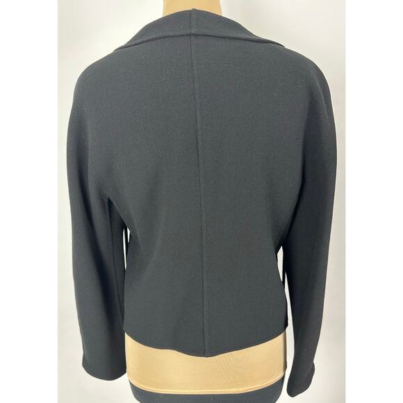 DD Collection Size 8 Italian Wool Cardigan Coatigan Black Eveningwear Overcoat - Picture 3 of 9